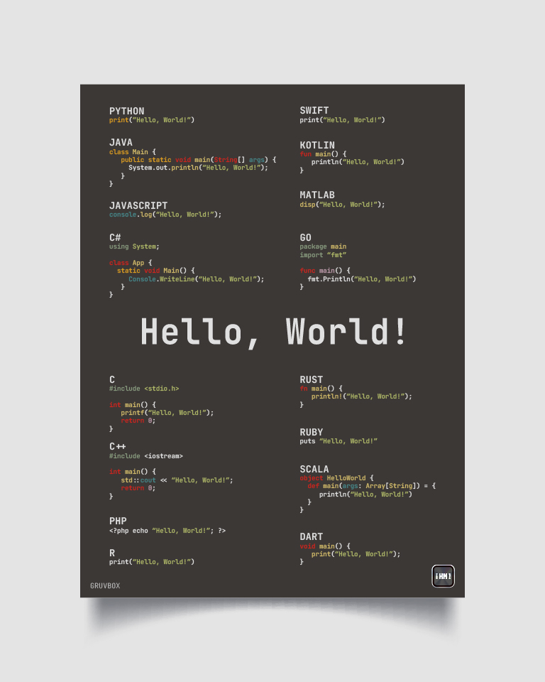 Cuadro Hello World - Gruvbox